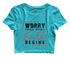 Worry ends when faith begins 2cor 5:7 Christianity Womens Crop Tops