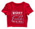 Worry ends when faith begins 2cor 5:7 Christianity Womens Crop Tops