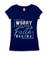 Worry ends when faith begins 2cor 5:7 Christianity Womens Tshirts