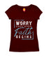 Worry ends when faith begins 2cor 5:7 Christianity Womens Tshirts