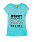 Worry ends when faith begins 2cor 5:7 Christianity Womens Tshirts