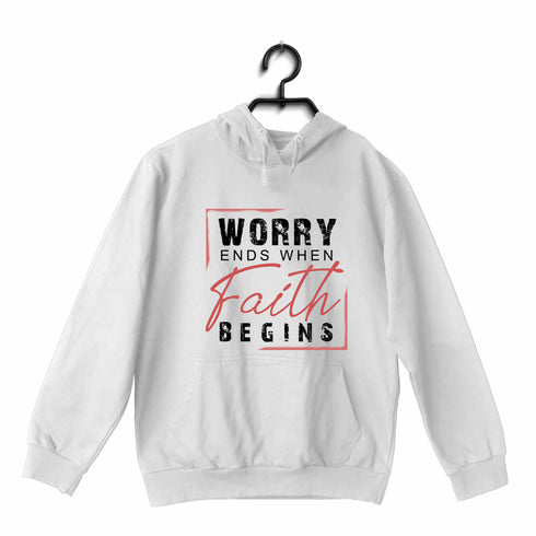Worry ends when faith begins 2cor 5:7 Christianity Hooded SweatShirts