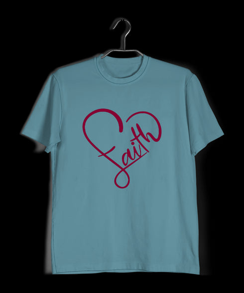 Faith in heart shape Christianity Mens TShirts