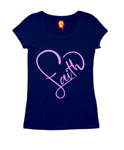 Faith in heart shape Christianity Womens Tshirts
