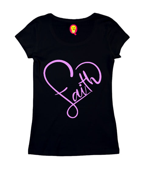 Faith in heart shape Christianity Womens Tshirts