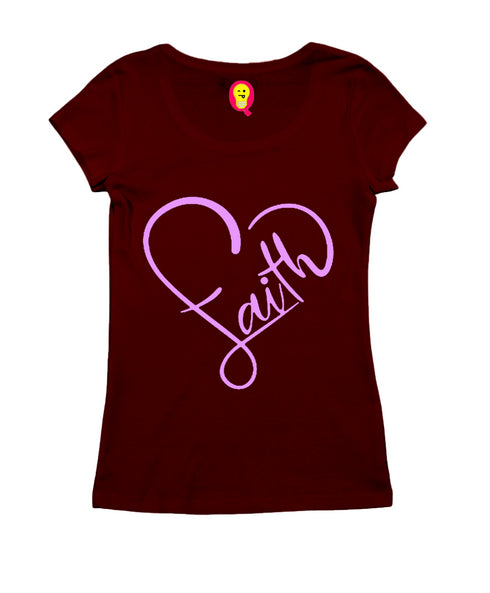 Faith in heart shape Christianity Womens Tshirts