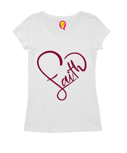 Faith in heart shape Christianity Womens Tshirts