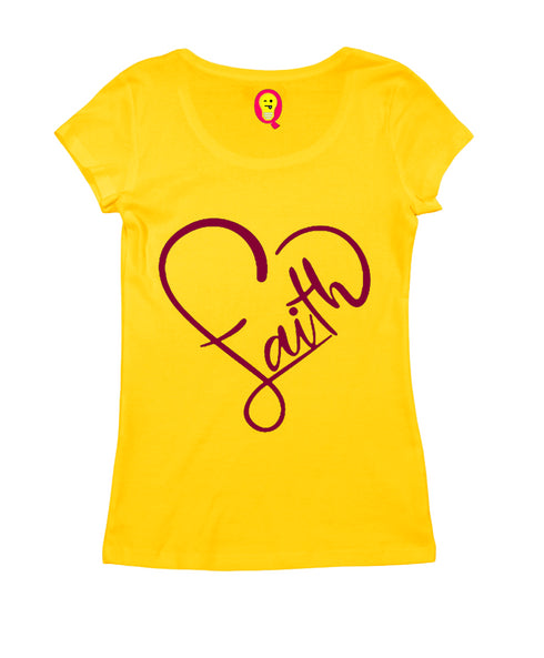 Faith in heart shape Christianity Womens Tshirts