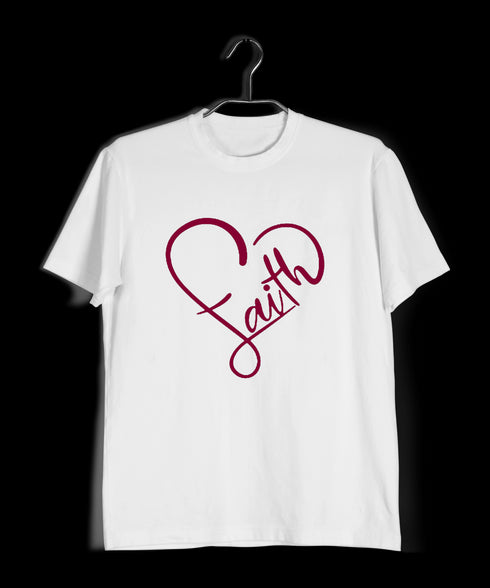 Faith in heart shape Christianity Mens TShirts