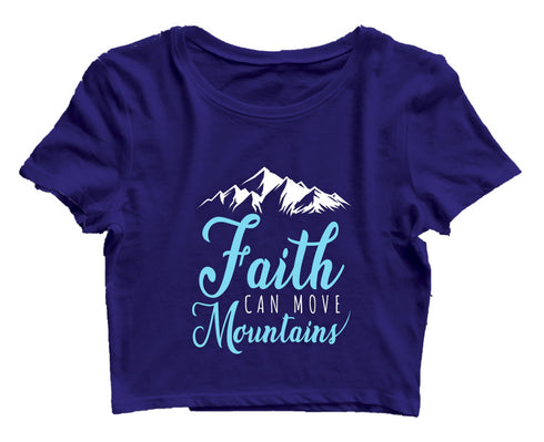 Faith can move mountains Christianity Womens Crop Tops