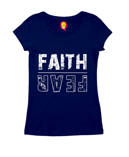 Faith | Fear (upside down) Christianity Womens Tshirts