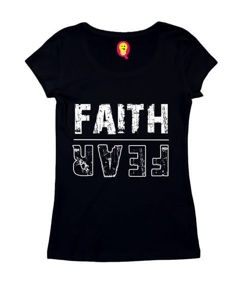 Faith | Fear (upside down) Christianity Womens Tshirts