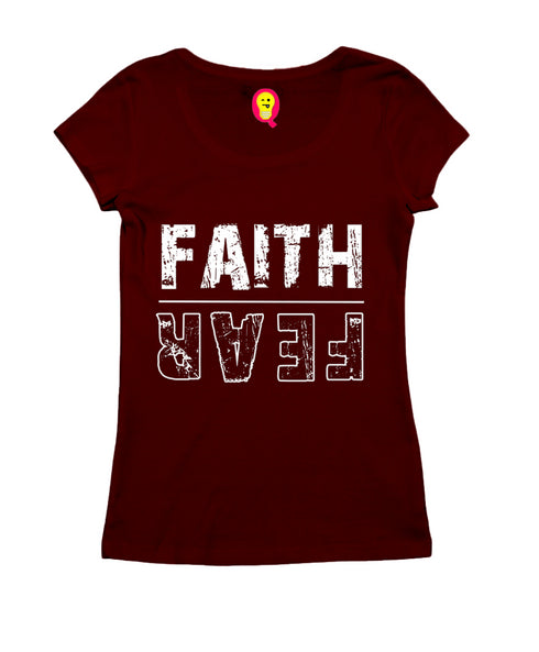 Faith | Fear (upside down) Christianity Womens Tshirts