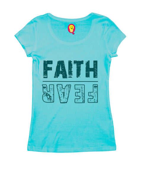 Faith | Fear (upside down) Christianity Womens Tshirts