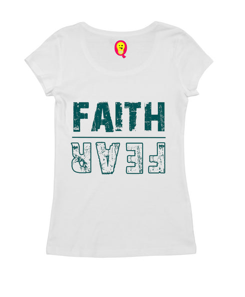 Faith | Fear (upside down) Christianity Womens Tshirts