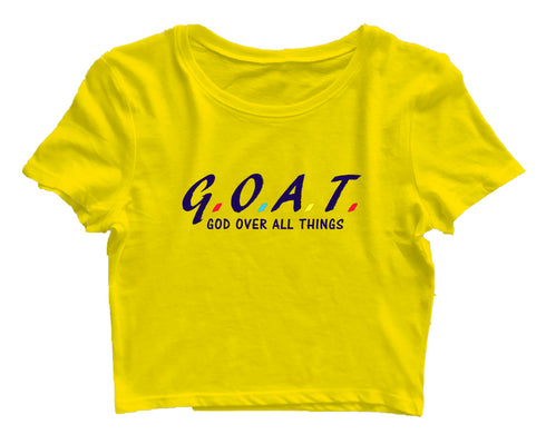 G.O.A.T. God over all things Christianity Womens Crop Tops
