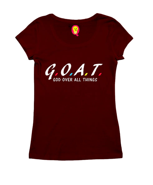 G.O.A.T. God over all things Christianity Womens Tshirts