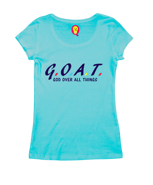 G.O.A.T. God over all things Christianity Womens Tshirts