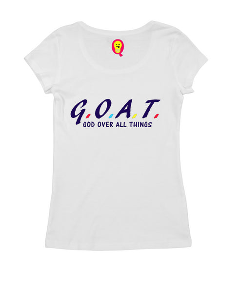 G.O.A.T. God over all things Christianity Womens Tshirts
