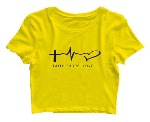 Faith. Hope. Love ECG Christianity Womens Crop Tops