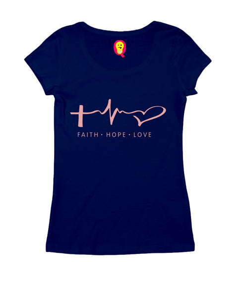 Faith. Hope. Love ECG Christianity Womens Tshirts