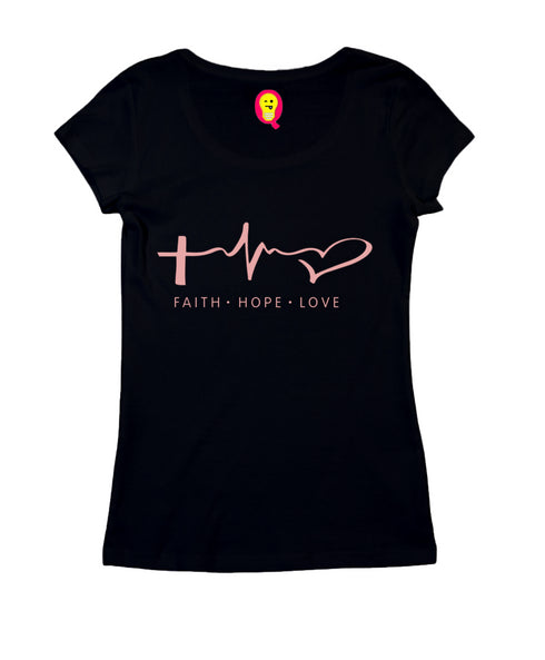 Faith. Hope. Love ECG Christianity Womens Tshirts