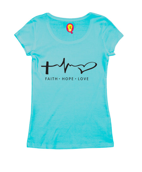 Faith. Hope. Love ECG Christianity Womens Tshirts