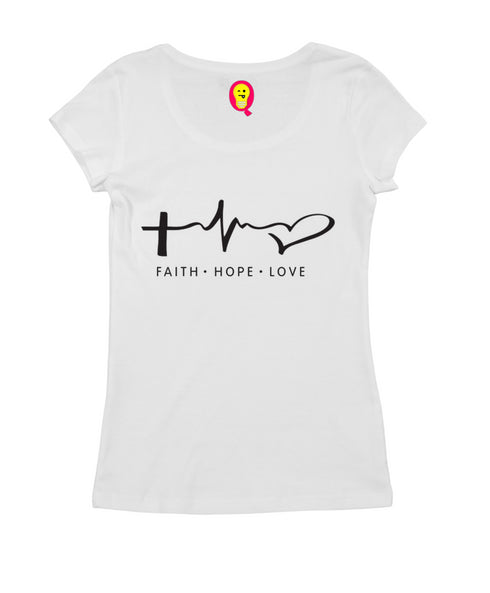 Faith. Hope. Love ECG Christianity Womens Tshirts