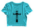 Cross with lion silhoutte Christianity Womens Crop Tops