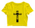 Cross with lion silhoutte Christianity Womens Crop Tops