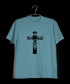 Cross with lion silhoutte Christianity Mens TShirts