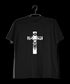 Cross with lion silhoutte Christianity Mens TShirts