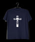 Cross with lion silhoutte Christianity Mens TShirts