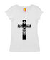 Cross with lion silhoutte Christianity Womens Tshirts