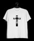 Cross with lion silhoutte Christianity Mens TShirts