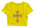 Fancy cross Christianity Womens Crop Tops