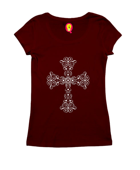 Fancy cross Christianity Womens Tshirts