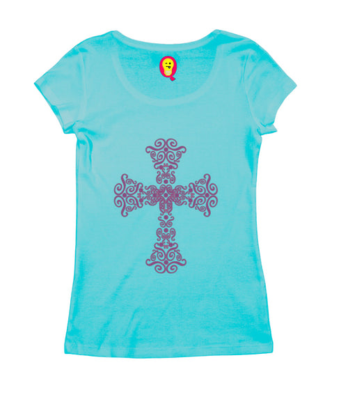 Fancy cross Christianity Womens Tshirts