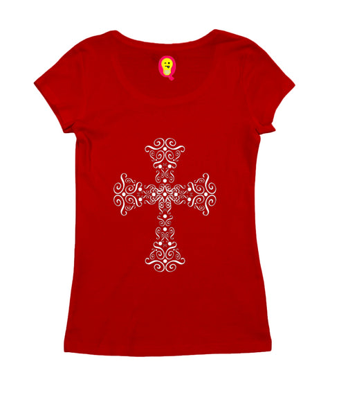Fancy cross Christianity Womens Tshirts