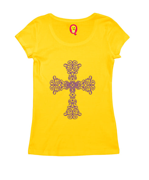 Fancy cross Christianity Womens Tshirts