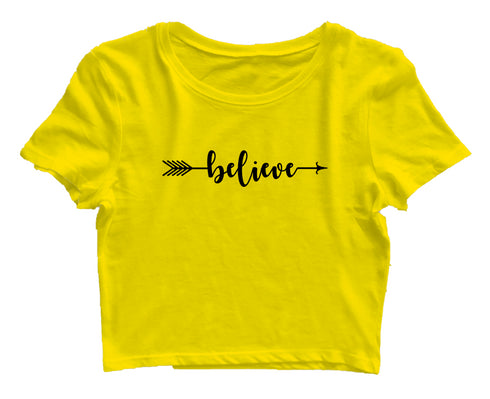 Believe arrow Christianity Womens Crop Tops