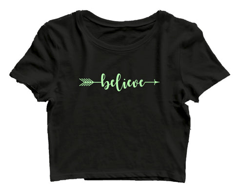 Believe arrow Christianity Womens Crop Tops