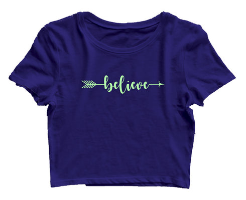 Believe arrow Christianity Womens Crop Tops