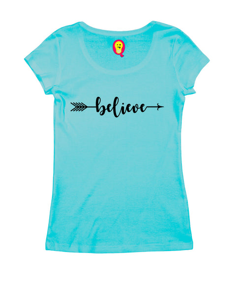 Believe arrow Christianity Womens Tshirts