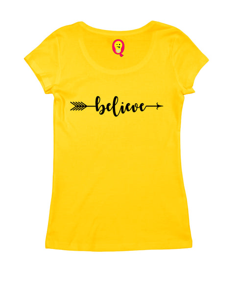 Believe arrow Christianity Womens Tshirts