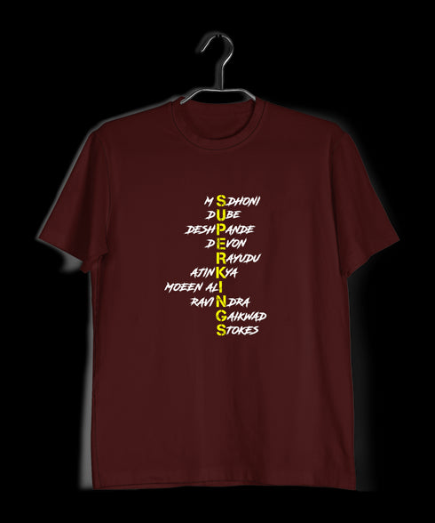 Quirkipedia Superkings word art Cricket IPL Mens TShirts