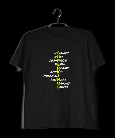 Quirkipedia Superkings word art Cricket IPL Mens TShirts