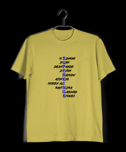 Quirkipedia Superkings word art Cricket IPL Mens TShirts