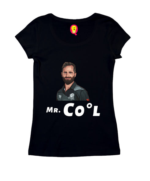 Quirkipedia Mr. Cool - Kane Williamson Cricket Womens Tshirts