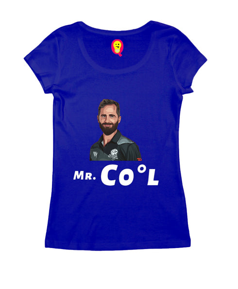 Quirkipedia Mr. Cool - Kane Williamson Cricket Womens Tshirts